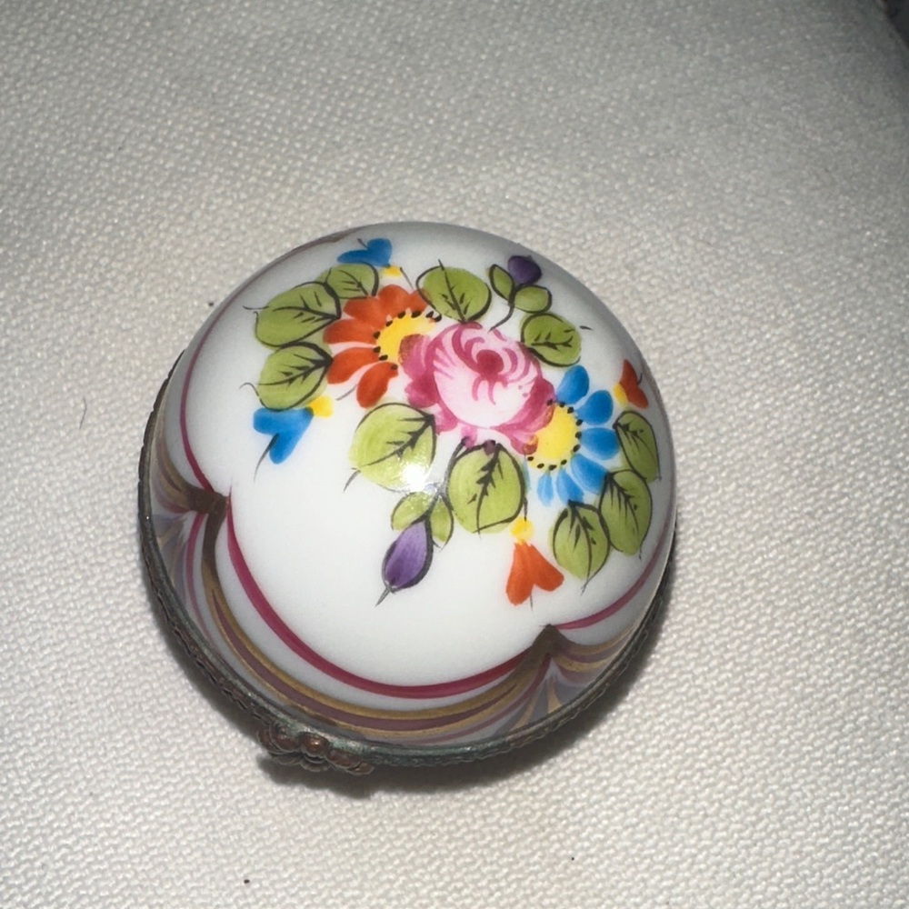 Limoges Pink and Purple Decorative Box